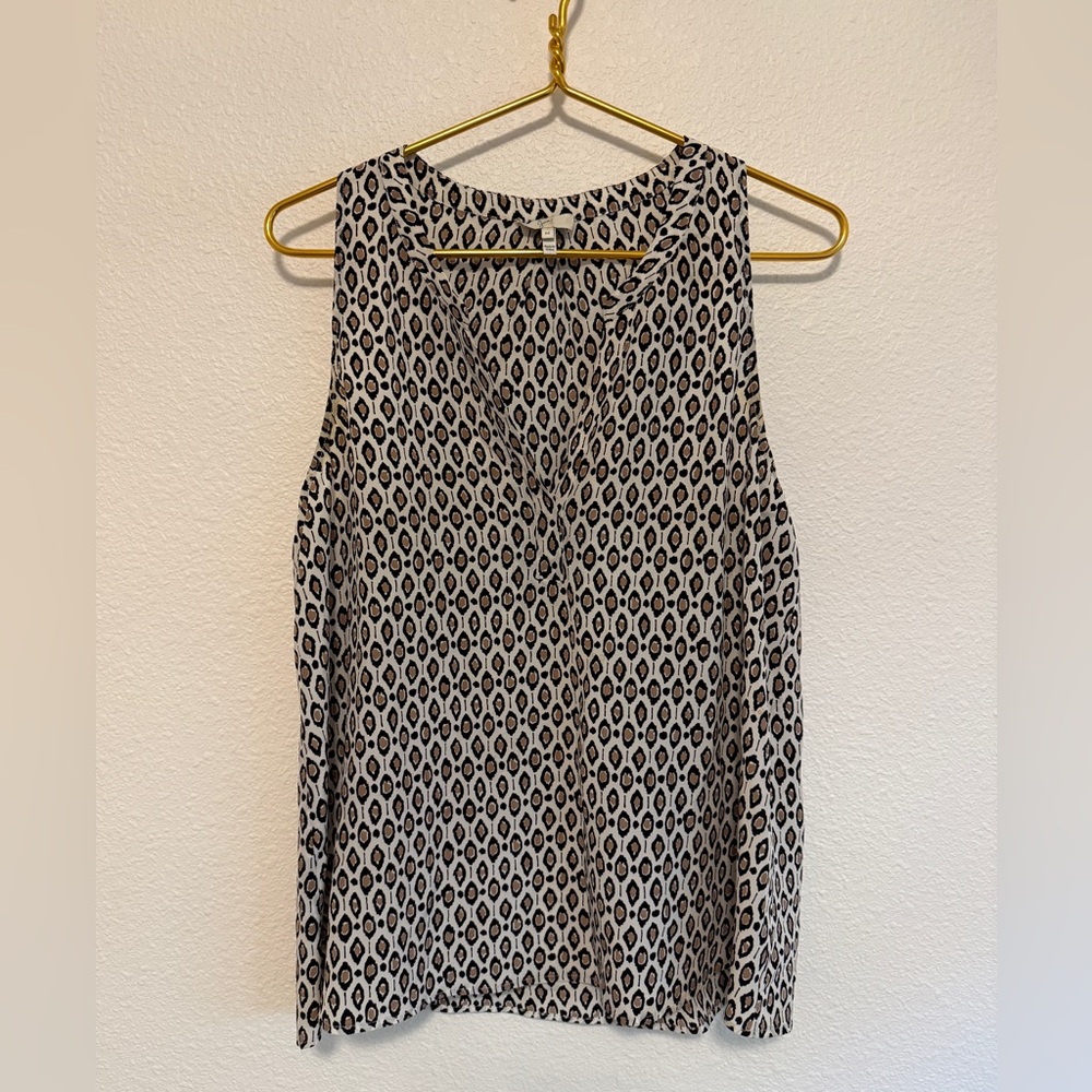 Joie Monochrome Geometric Sleeveless Blouse